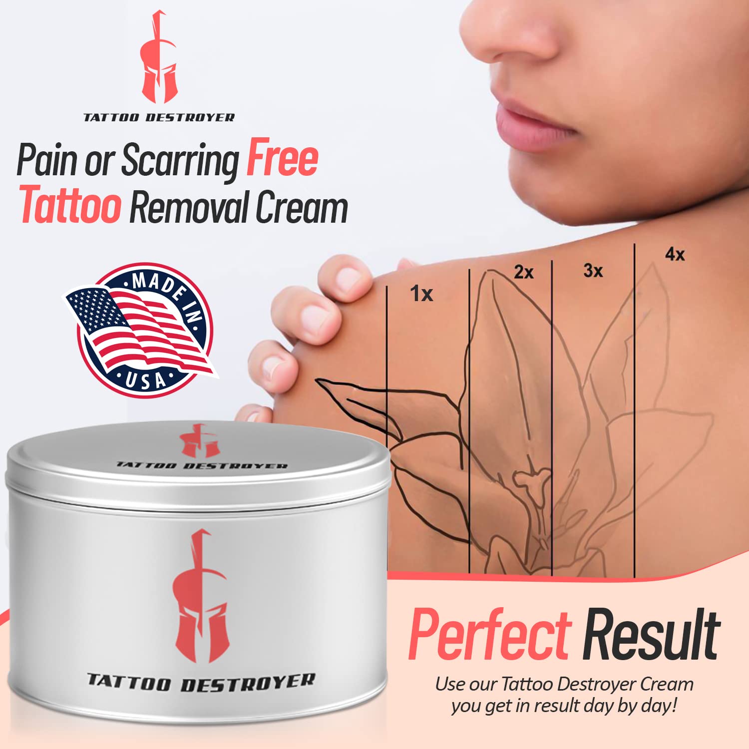 Tattoo Destroyer: Natural Fading Cream for Tattoo Removal – 3 Month Supply