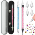 Tatuo 2-Piece Rhinestone Picker Dotting Pen – Dual-Ended Wax & Steel Tips for Precise Nail Art