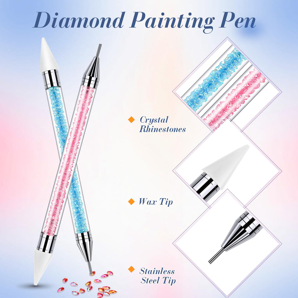 Tatuo 2-Piece Rhinestone Picker Dotting Pen – Dual-Ended Wax & Steel Tips for Precise Nail Art