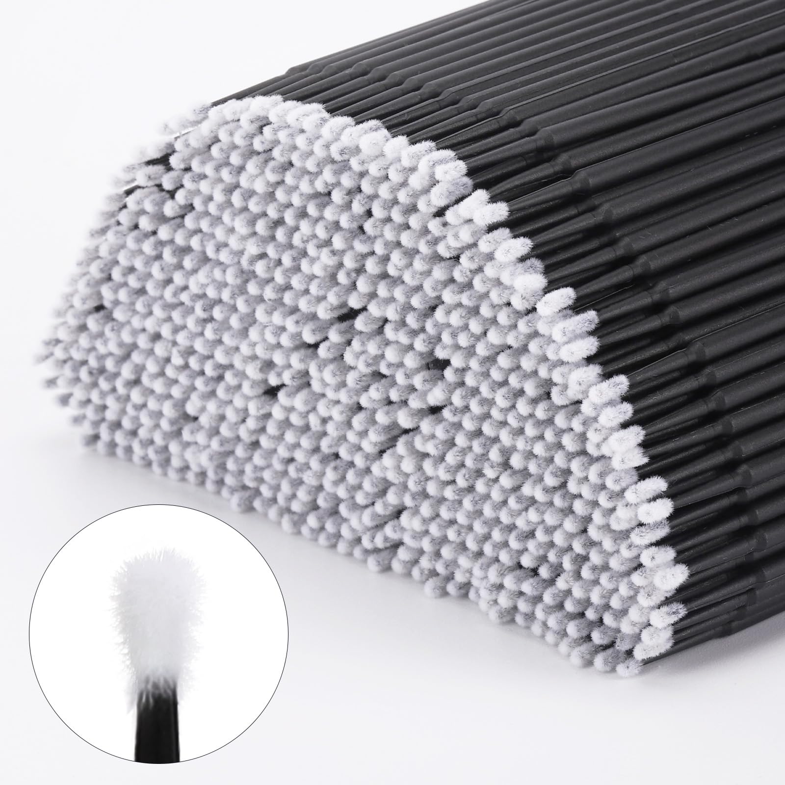 Tbestmax 3000 Pcs Micro Applicator Brushes & Swabs for Eyelash Extensions - Disposable Mascara Wands (Black)