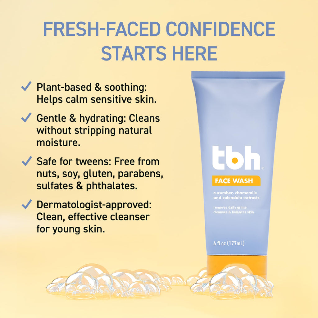 TBH Kids Gentle Gel Face Wash – Hydrating Daily Cleanser for Tweens & Teens
