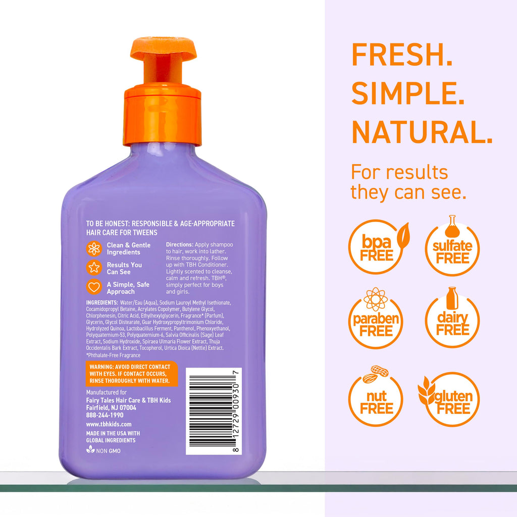 TBH Teen & Kids Shampoo – Lightweight Detangling Hydration, Sulfate- and Paraben-Free | 32 oz