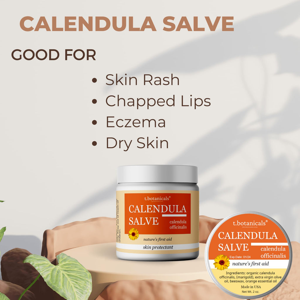 t.botanicals Calendula Salve – Skin Soothing Calendula Cream, Marigold Balm, Herbal Moisturizer