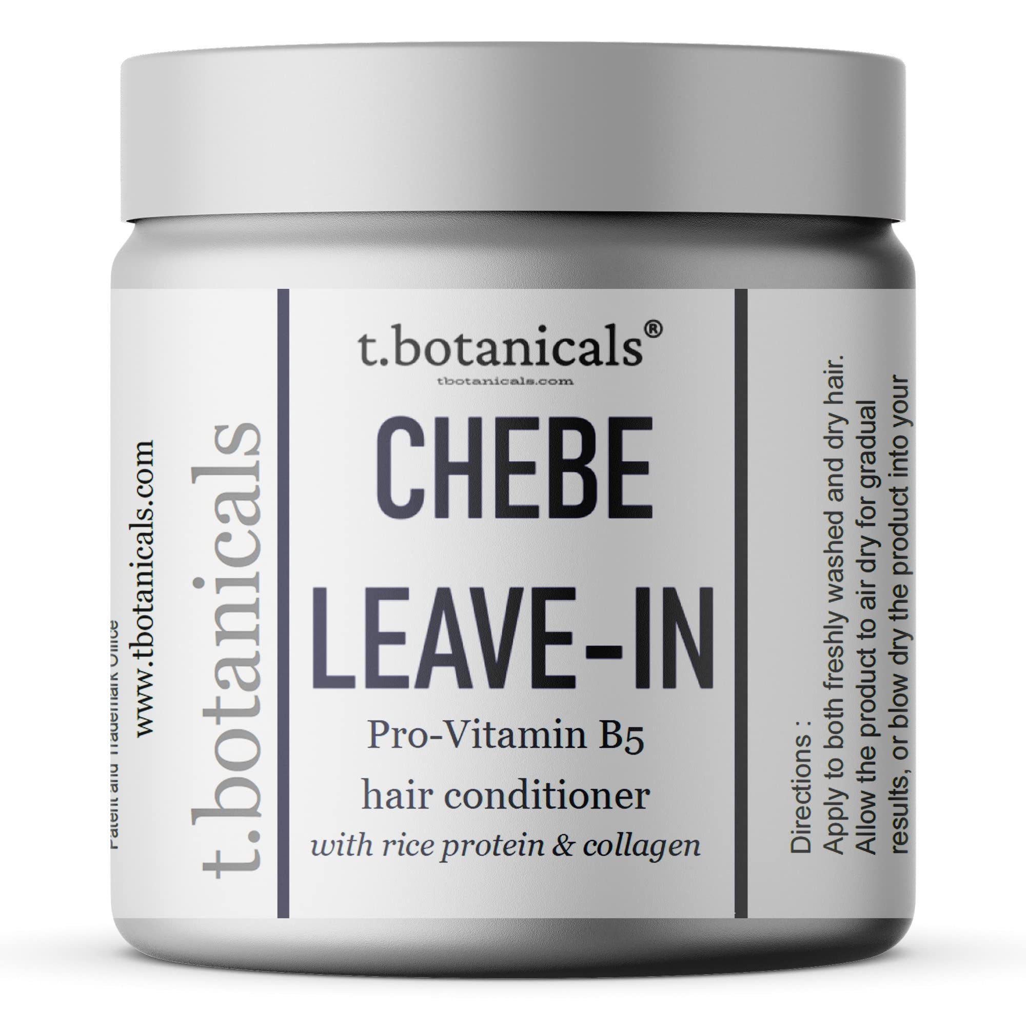 t.botanicals Chebe Leave-In Conditioner for Hair Growth – Provitamin B5, Silk Amino Acids, Collagen, 8 oz