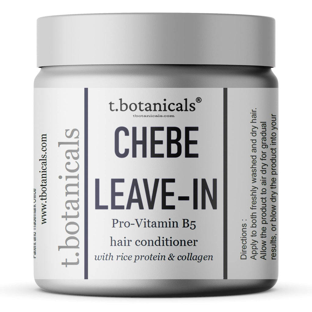 t.botanicals Chebe Leave-In Conditioner for Hair Growth – Provitamin B5, Silk Amino Acids, Collagen, Unscented, 8 oz