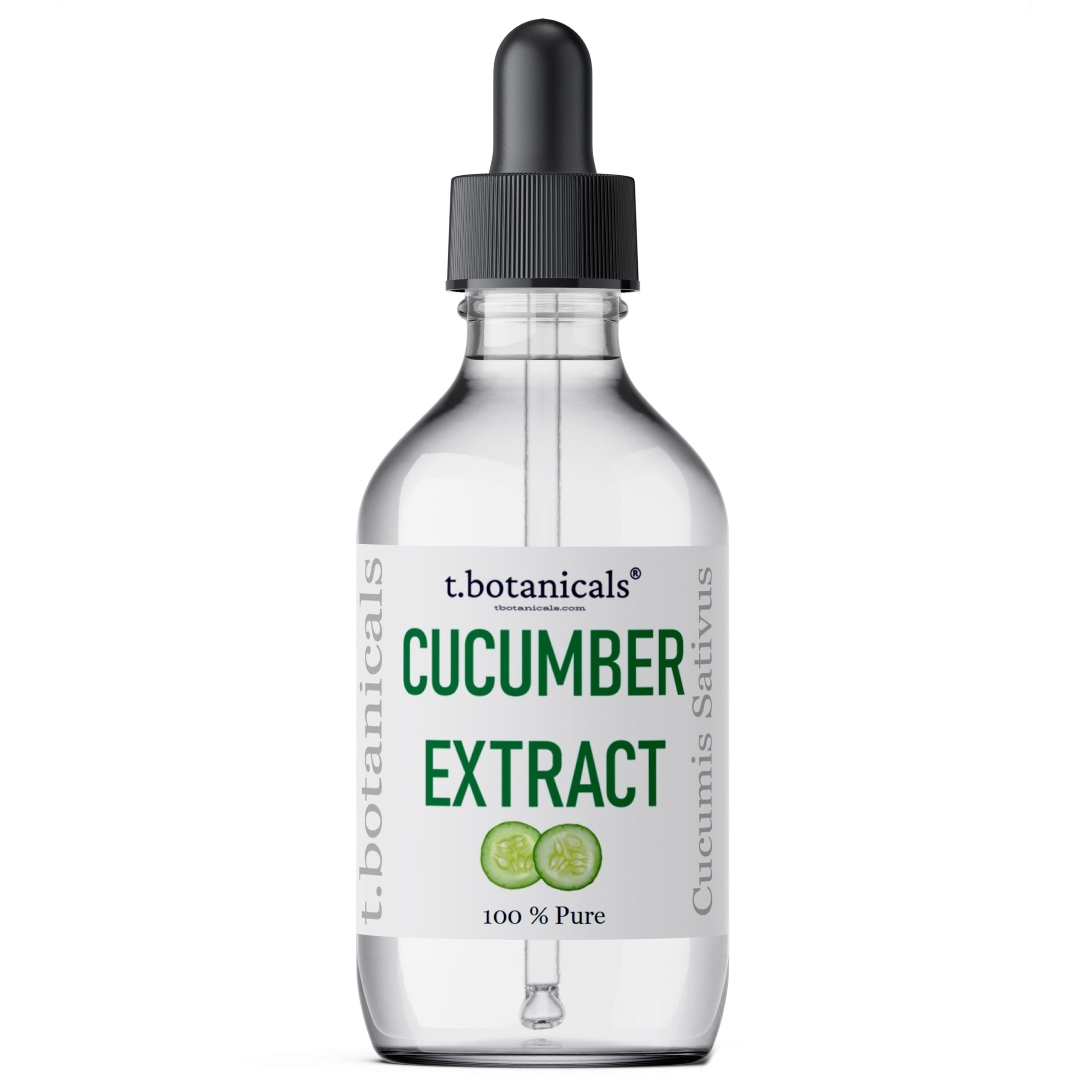 t.botanicals Pure Cucumber Extract Liquid Glycerite – Alcohol-Free Serum for Face Masks, Lotions, and Cosmetic Formulations (4 oz.)