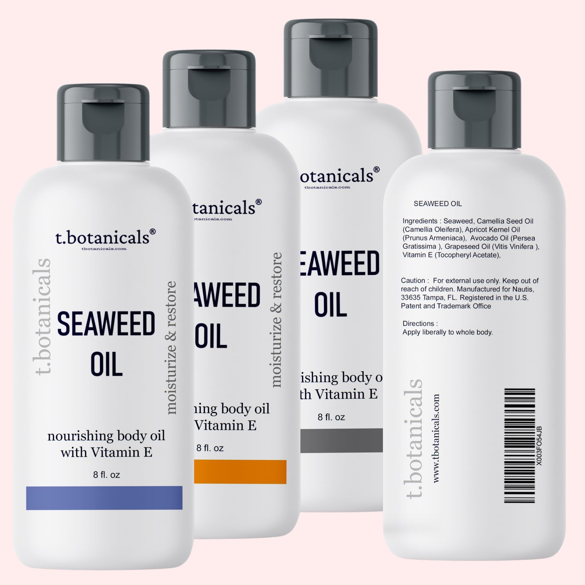 t.botanicals Seaweed Body Oil 8 oz – Fast-Absorbing Lavender Moisturizer