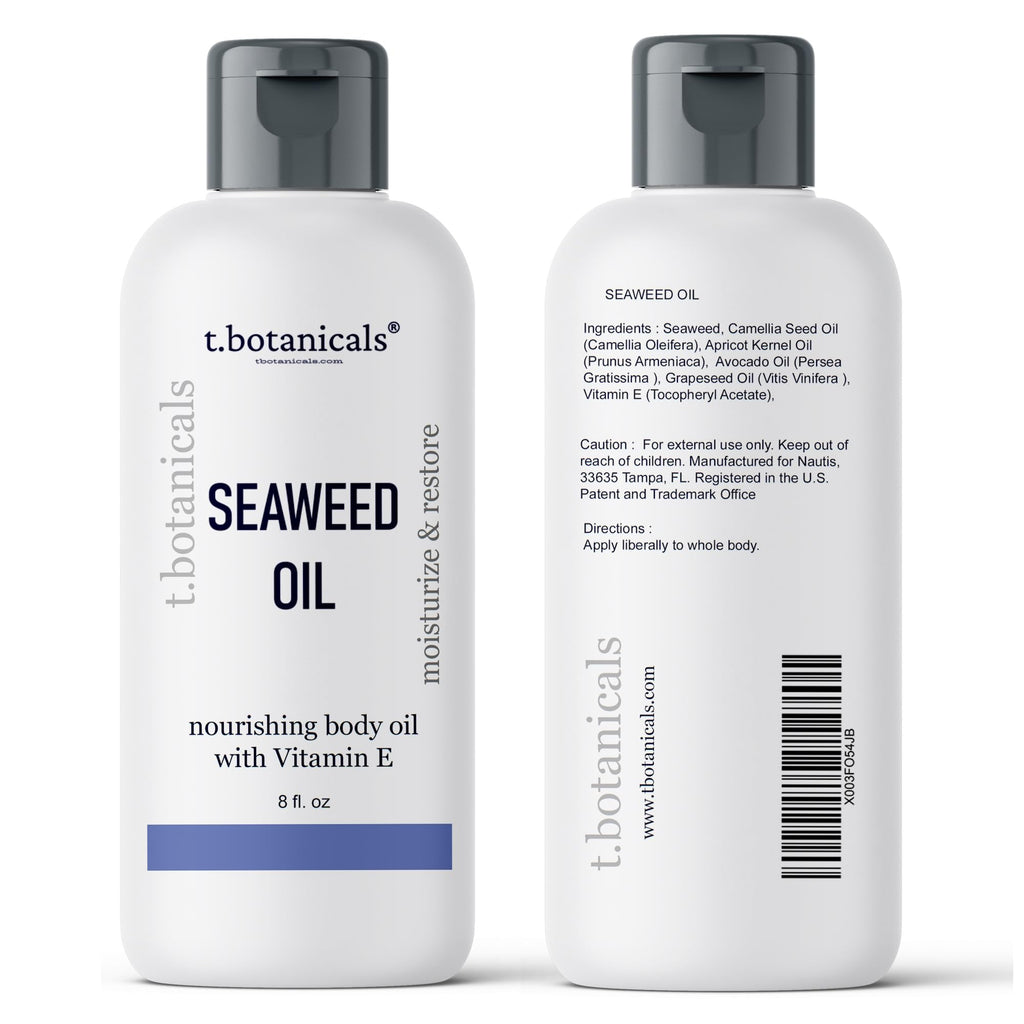t.botanicals Seaweed Body Oil 8 oz – Fast-Absorbing Lavender Moisturizer