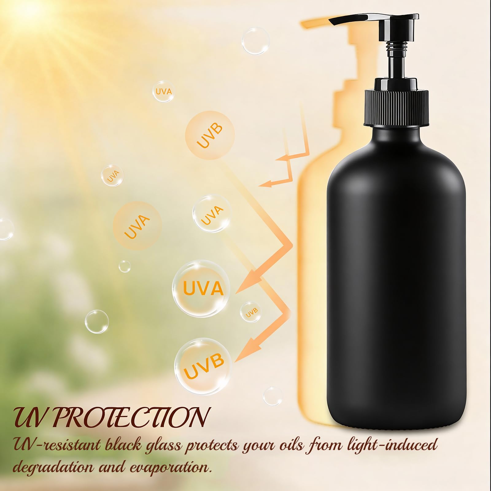 TBWIND 12-Pack 16oz Black Glass Soap Dispenser Bottles with Pumps – Refillable, Leak-Proof & Durable