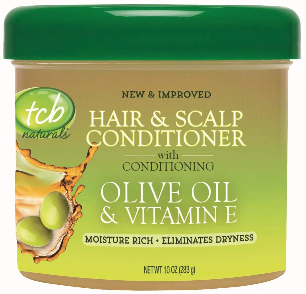 Tcb Naturals Hair & Scalp Conditioner Olive Oil 10oz Jar – 3 Pack | Plant-Based Moisturizer