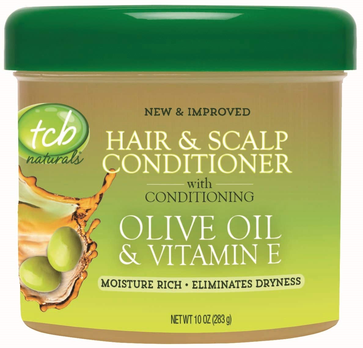 Tcb Naturals Hair & Scalp Conditioner Olive Oil 10oz Jar – 3 Pack | Plant-Based Moisturizer