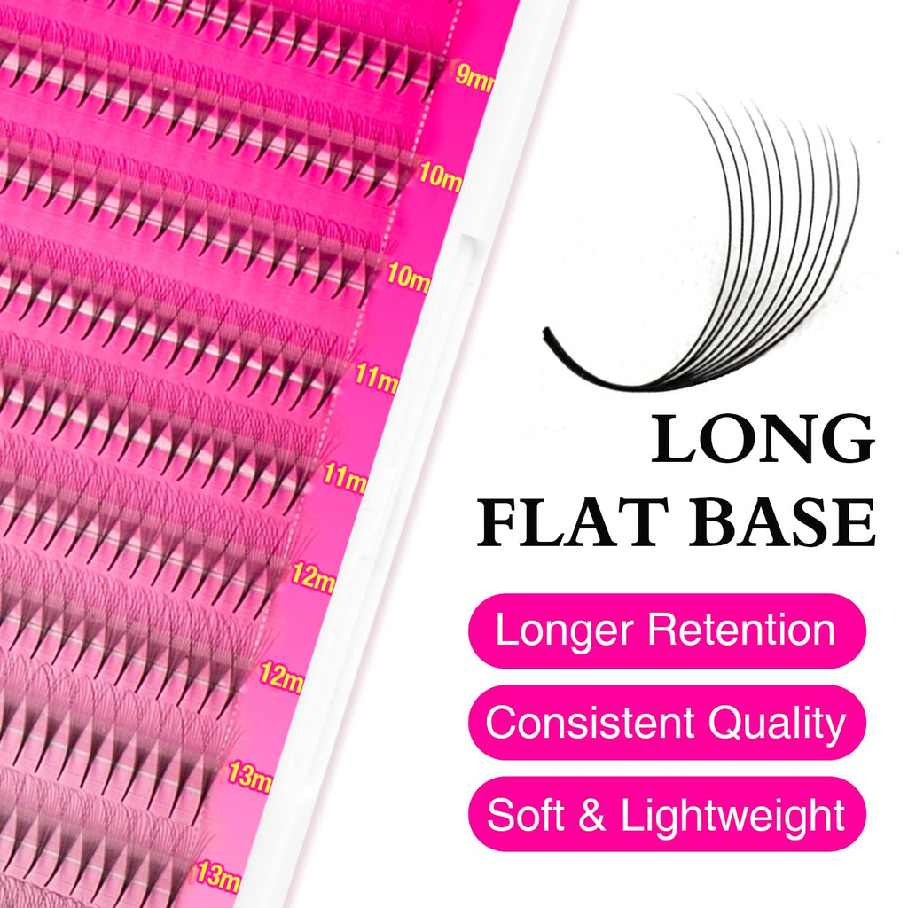 TDANCE Narrow Premade Lash Fans 1000 — Darker & Denser Volume Extensions (8D-0.07-D-8-15mm)