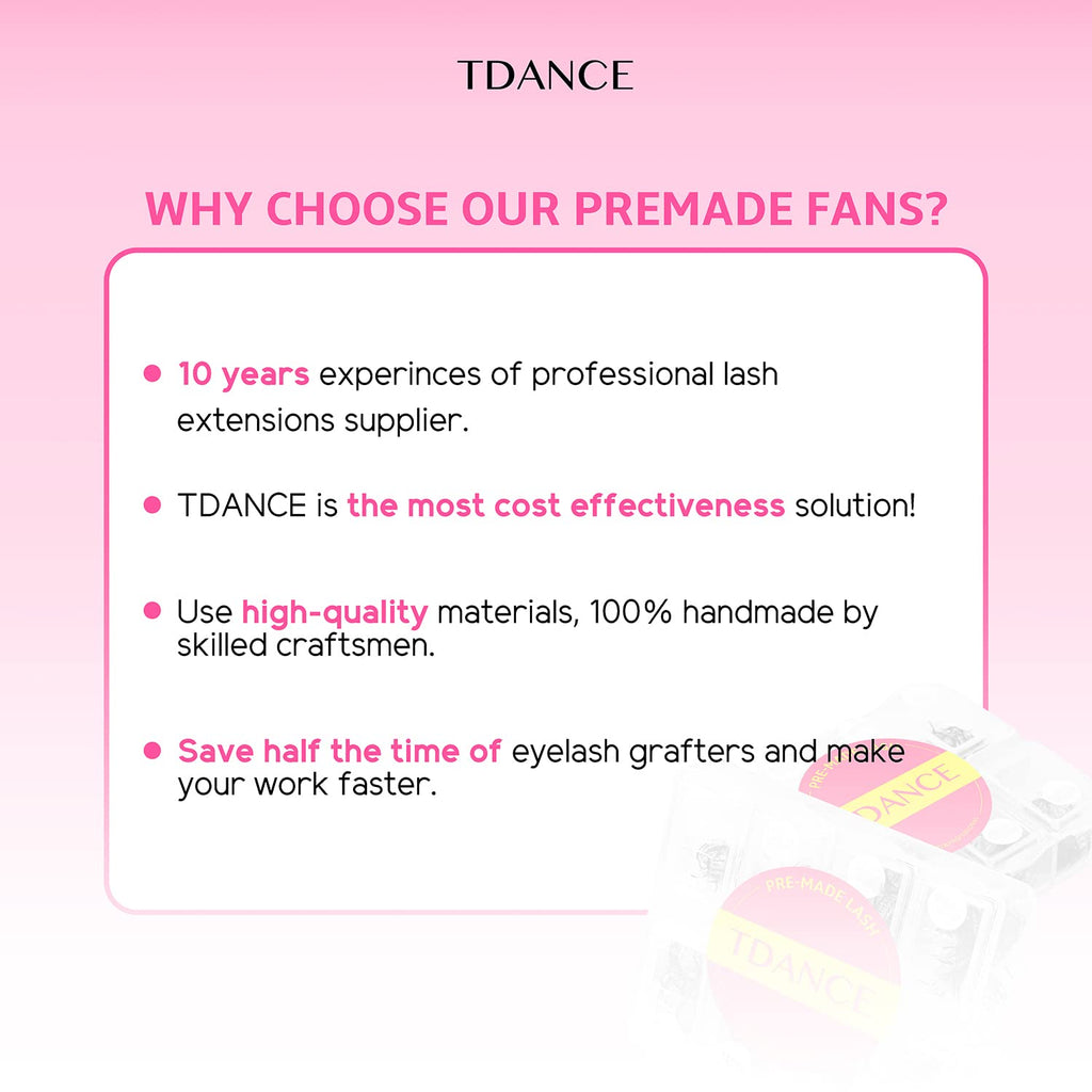 TDANCE 600-Premade Lash Fans | Natural & Volume Mixed Length 5D-24D C/D Curl Loose Fans