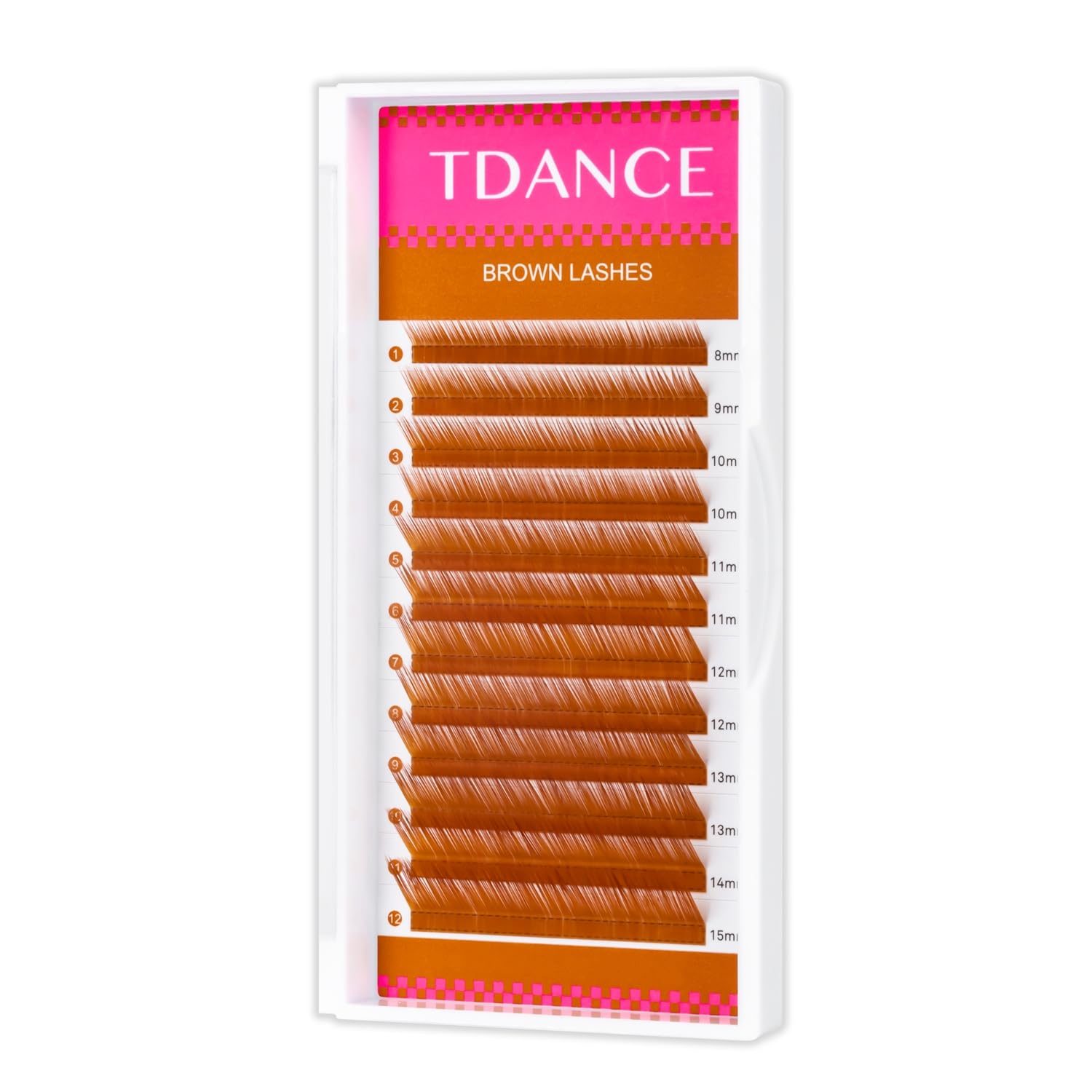 TDANCE Light Brown Color Lash Extensions – 0.03-0.15mm, C/CC/D Curl, 8-15mm