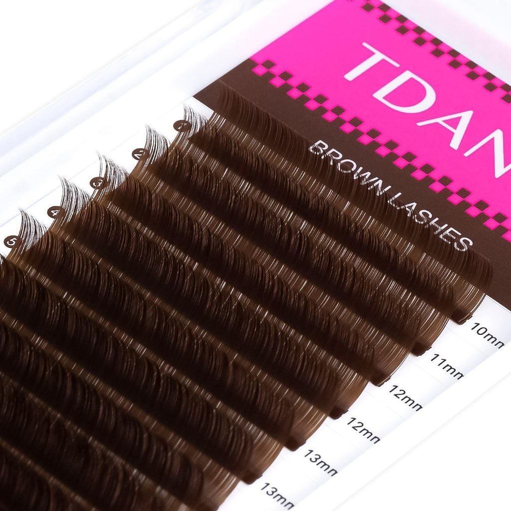 TDANCE Dark Brown Lash Extensions – Premium 0.05mm D Curl, 10–17mm, Korean PBT