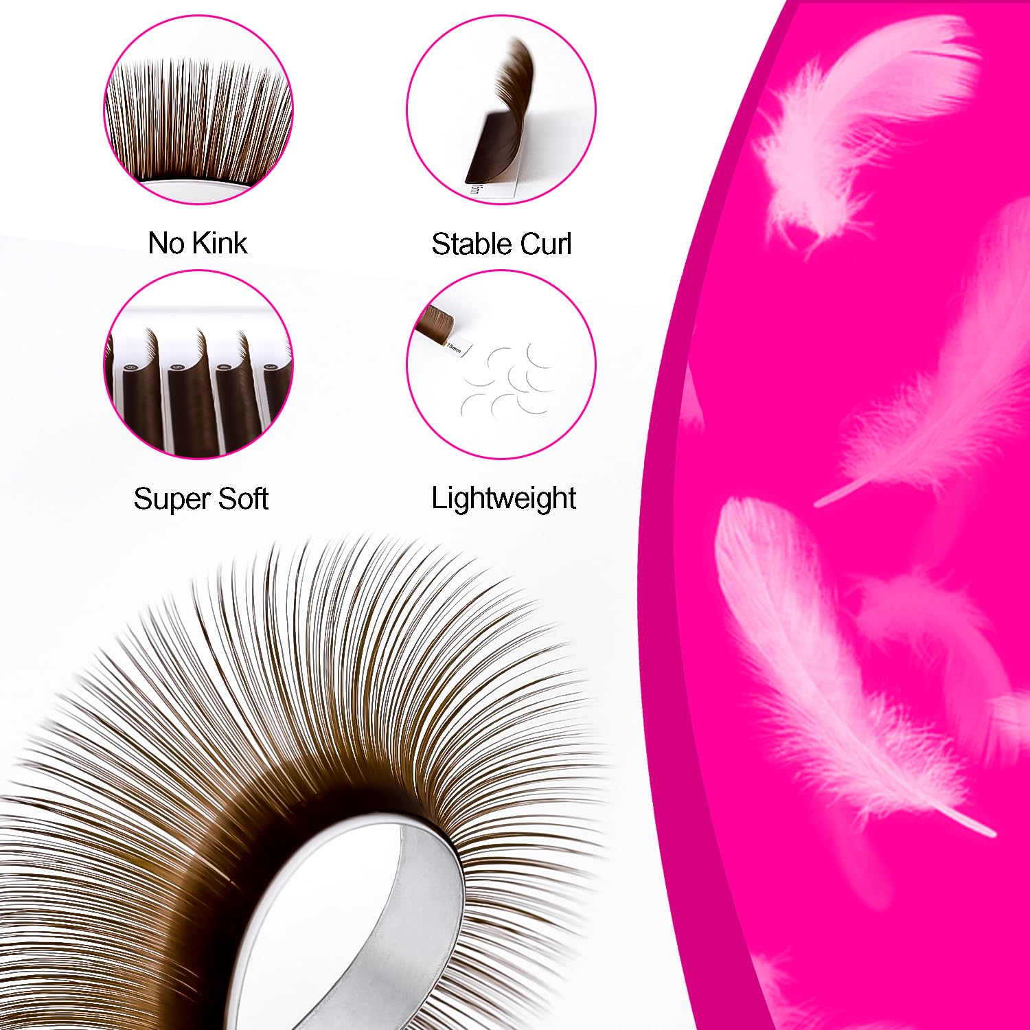 TDANCE Colored Lash Extensions – Dark Brown 0.03–0.15mm, C/CC/D/DD/J/B/L Curl, 8–15mm