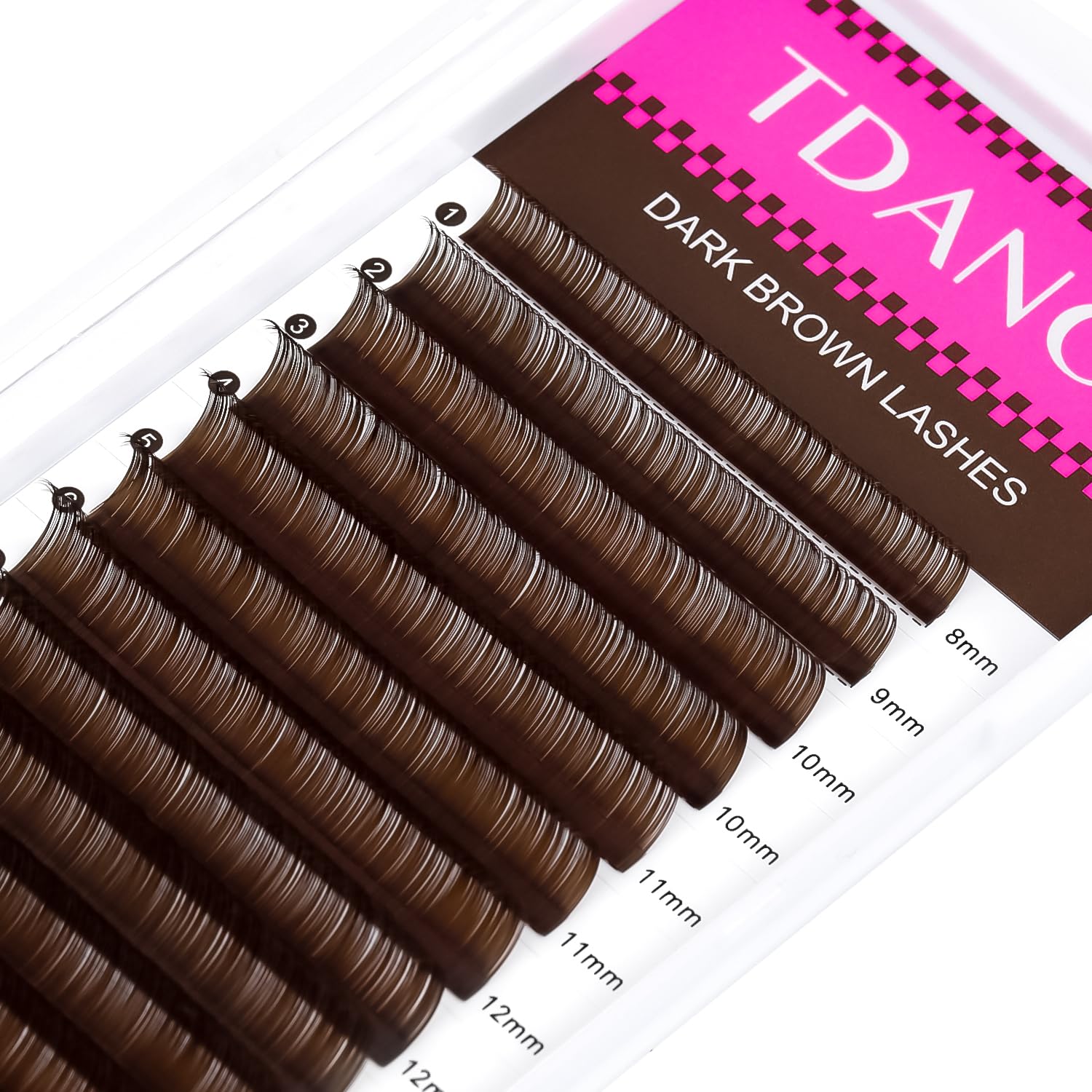 TDANCE Dark Brown Lash Extensions - 0.03-0.07mm, C/D Curl, 8-15mm | Premium Brown Lashes for Salon