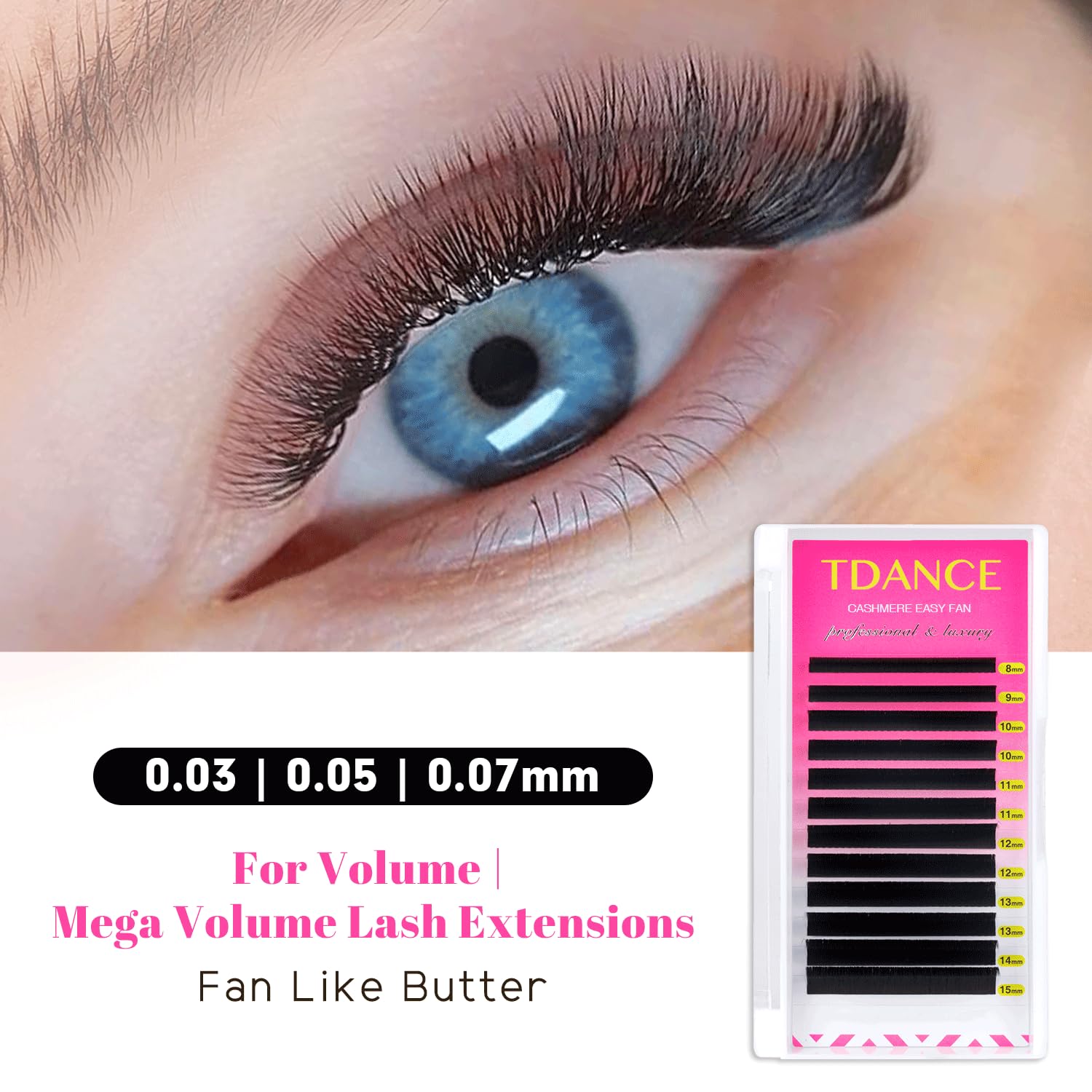 TDANCE Cashmere Easy Fan Lashes – Self-Fanning Mega Volume 0.03mm DD Curl, 16mm