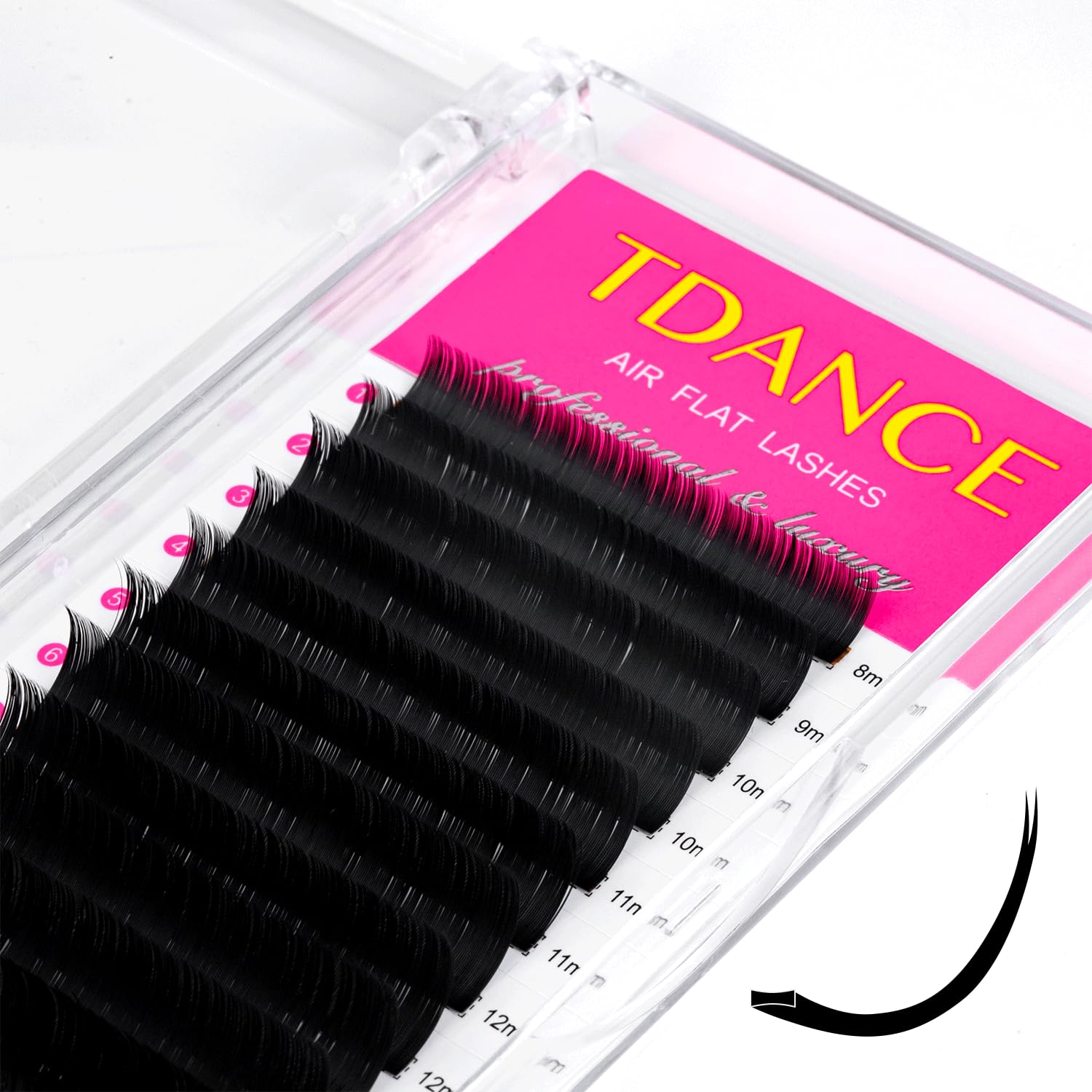 TDANCE Flat Lashes Eyelash Extensions 0.15/0.2mm – Lightweight Ellipse Lashes, Matte Black for Salon Use