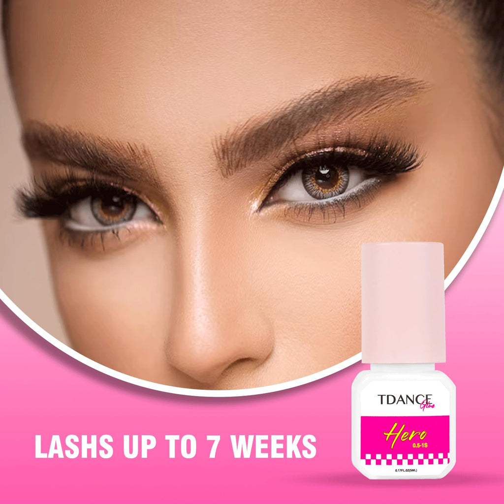 TDANCE Eyelash Extension Glue — Fast Drying, 7-Week Retention, Salon-Use Only (0.17 fl oz / 5 ml)