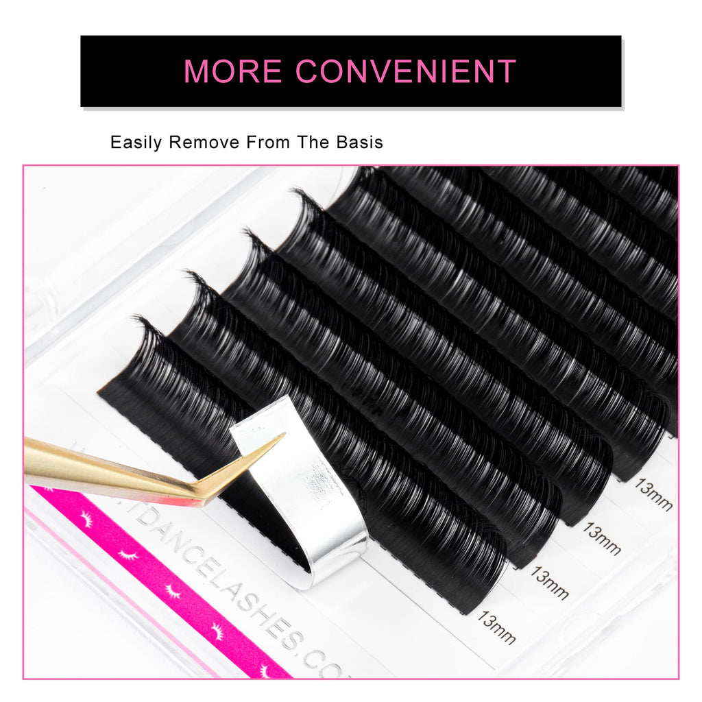 TDANCE Matte Black Lash Extensions – CC/DD Curl, 0.03-0.18mm Thick, 19mm Length, Professional Salon Use