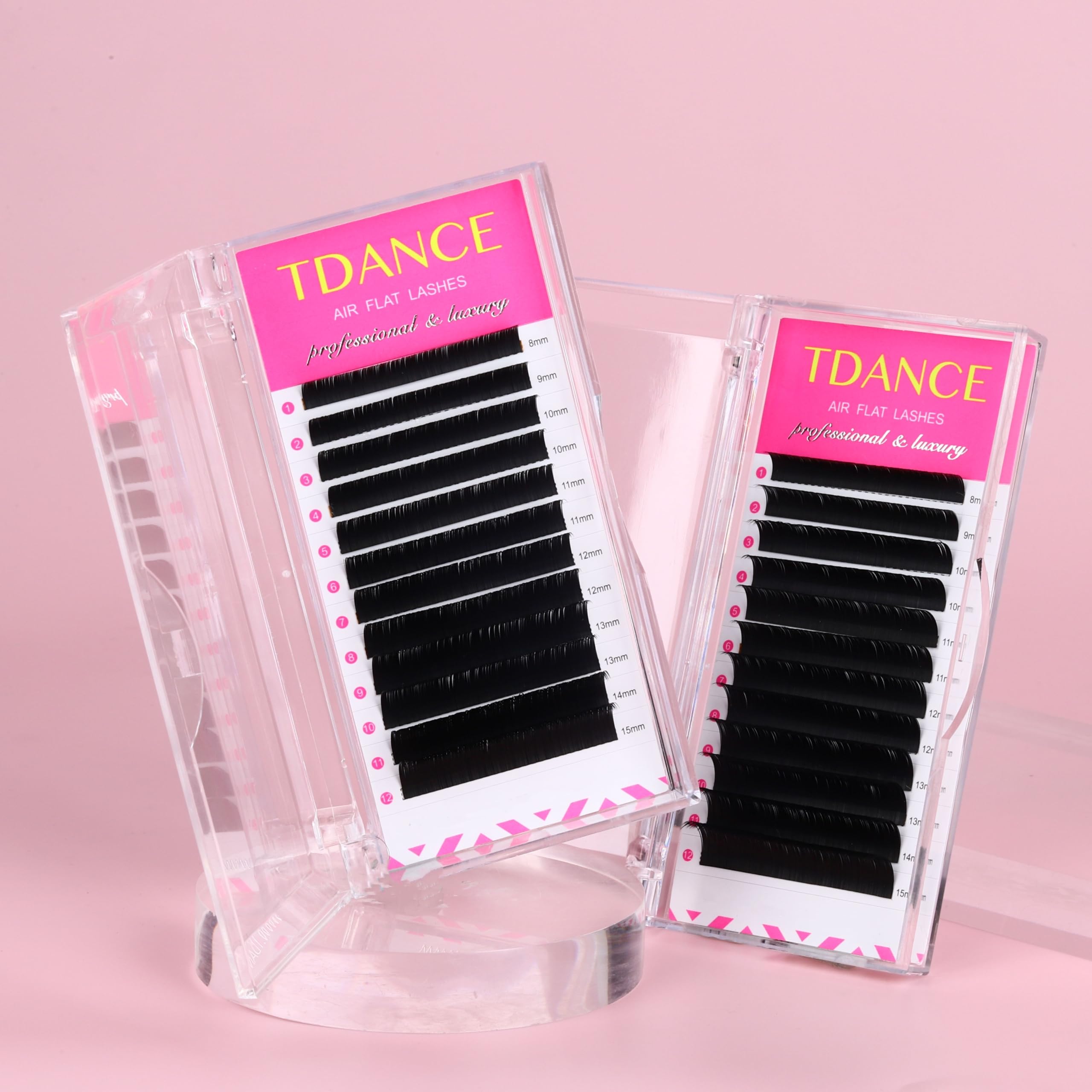 TDANCE Flat Lashes Eyelash Extensions 0.15/0.2mm – Lightweight Ellipse Lashes, Matte Black for Salon Use