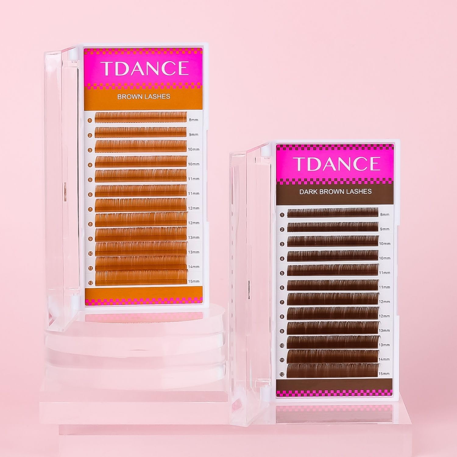 TDANCE Light Brown Lash Extensions – 0.03–0.15mm, C/CC/D/DD/J/B/L Curl, Premium Brown Eyelashes