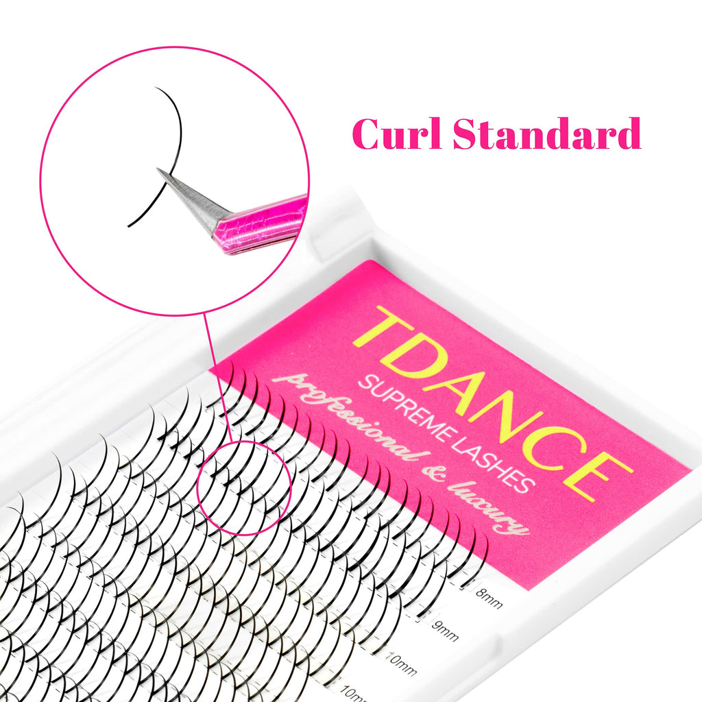 TDANCE Spikes Lash Extensions – Matte Black Premade Spikes, 0.07mm, C/D Curl, 8-15mm