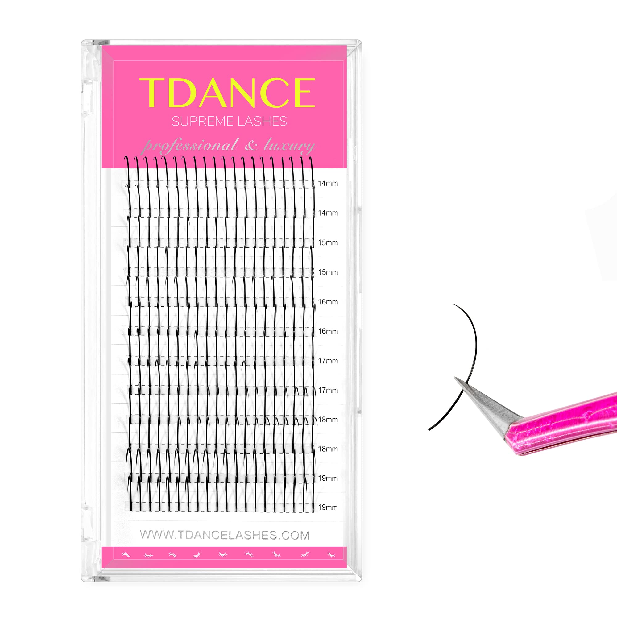 TDANCE Spikes Lash Extensions – Premade Spikes Matte Black 0.07, 14–19mm