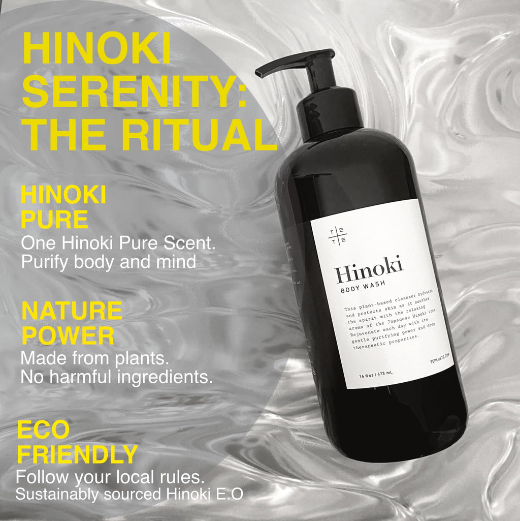 TE + TE Hinoki Body Wash – Gentle, Hydrating Cleanse with Japanese Hinoki Essential Oil | Vegan