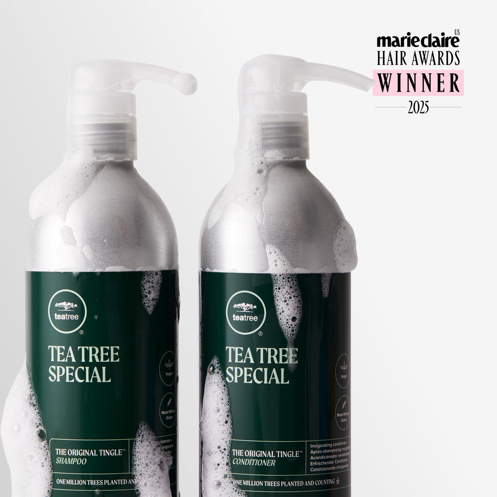 Tea Tree Special Aluminum Shampoo Bottle – Deep Clean & Scalp Refresh, All Hair Types, 16.9 oz