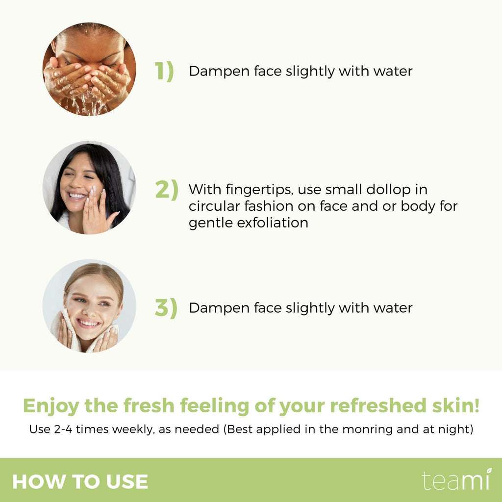 Teami Matcha Green Tea Facial Scrub – Hydrating Exfoliator with Lemongrass