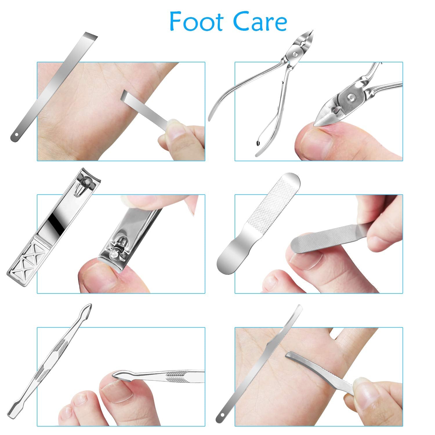 Teamkio 18-in-1 Manicure Pedicure Set | Portable Stainless Steel Grooming Kit with Leather Case