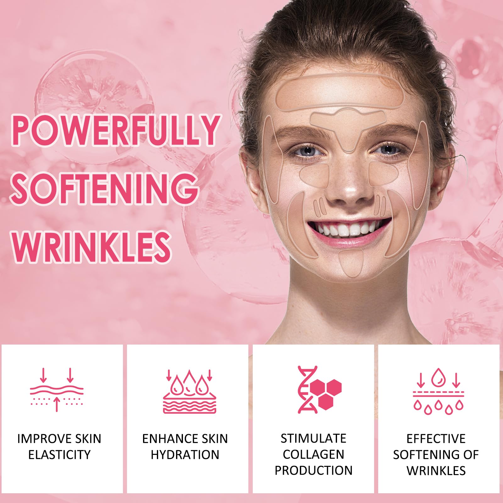 TEAWOO 16 PCS Reusable Face Wrinkle Patches Kit – Overnight Patches for Forehead and Eye Areas