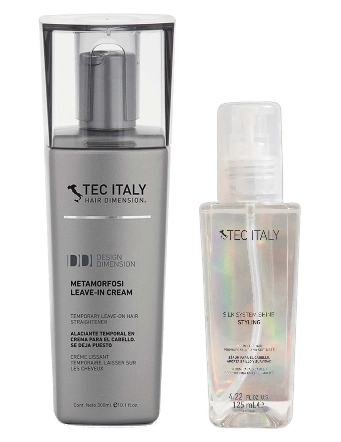 Tec Italy Frizz Hair Control Pack – Metamorfosi Leave-In Cream & Silk System Shine