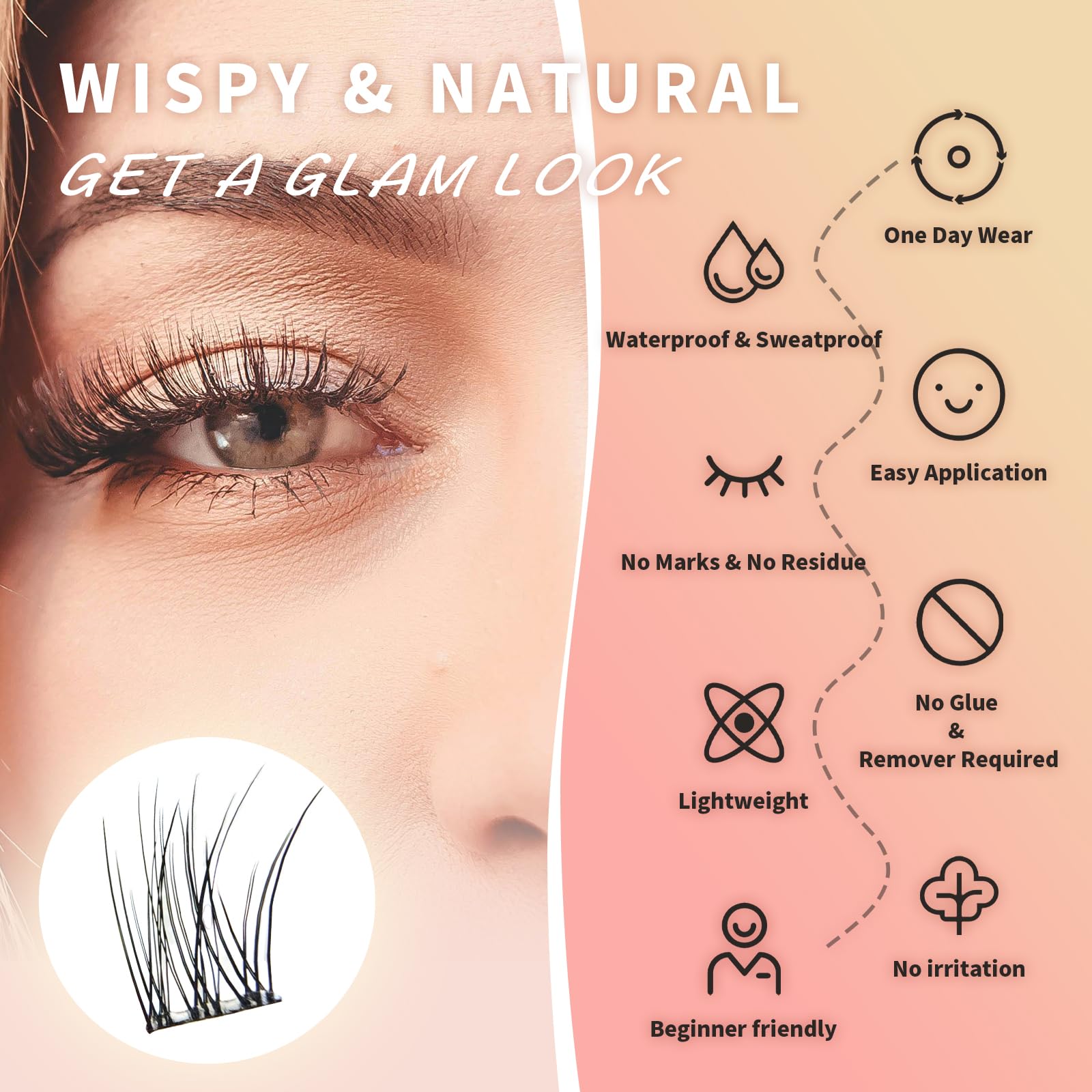 Tecxin Mix Natural Lash Clusters Kit – Korean Self-Adhesive, 10–12mm, 120 Pcs