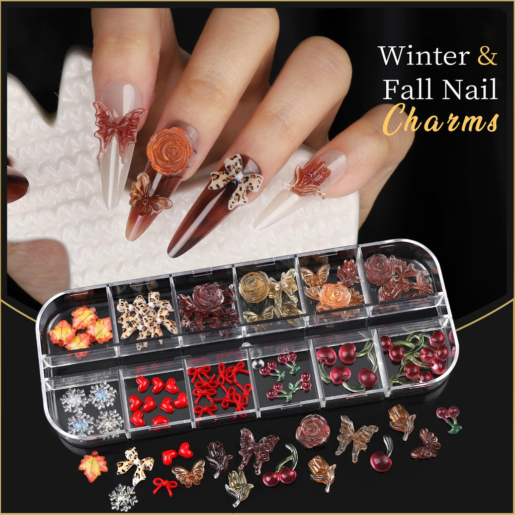 Teenitor Nail Charms & Gems Kit – 8 Boxes of Rhinestones and 3D Nail Art for Women