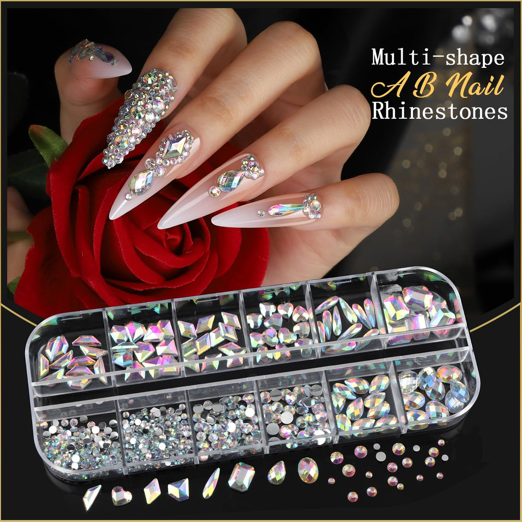 Teenitor Nail Charms & Gems Kit – 8 Boxes of Rhinestones and 3D Nail Art for Women