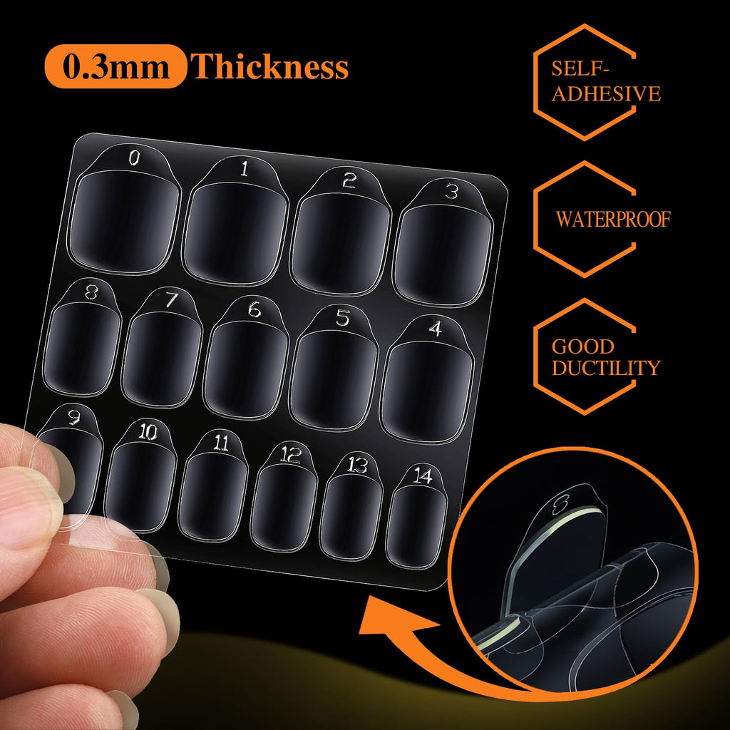Teenitor Nail Adhesive Tabs – 900pcs, 15 Sizes, 60 Sheets for Press-On Nails