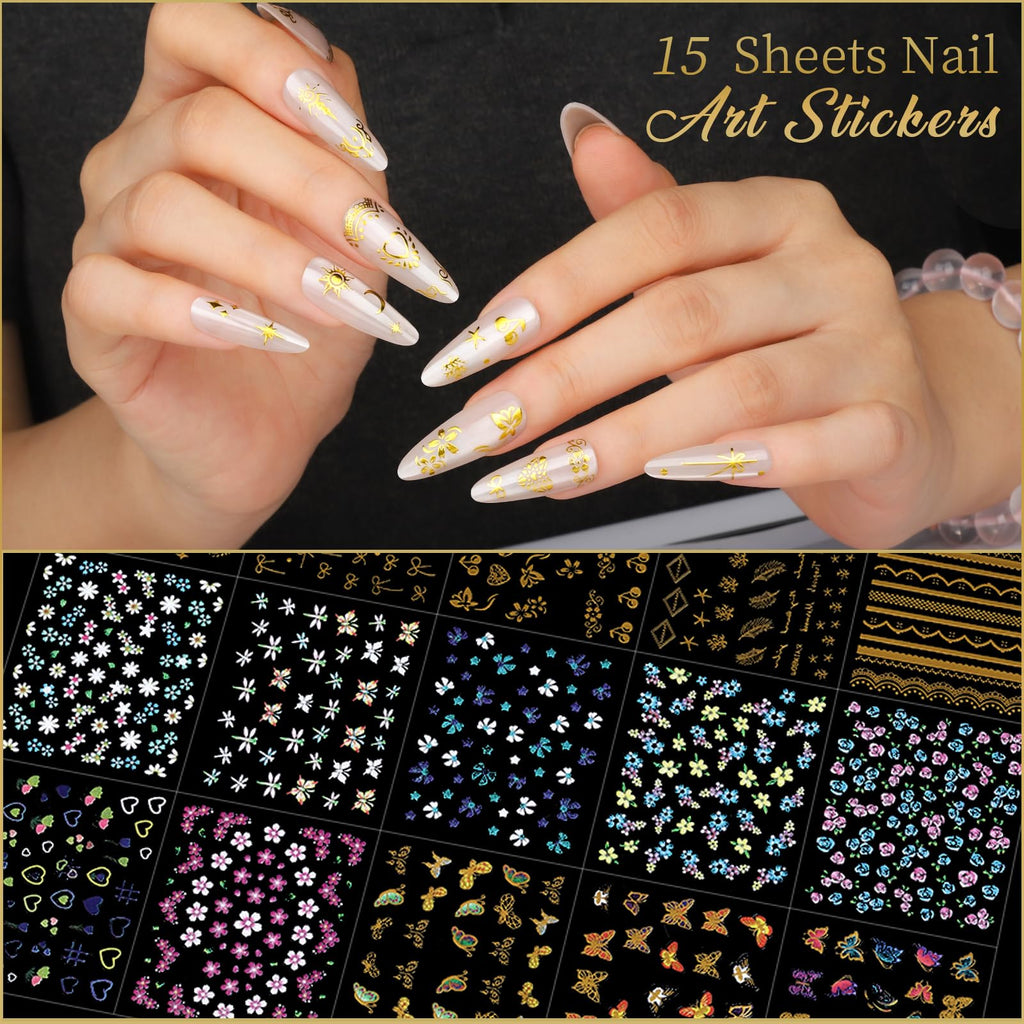 Teenitor Nail Charms & Gems Kit – 8 Boxes of Rhinestones and 3D Nail Art for Women