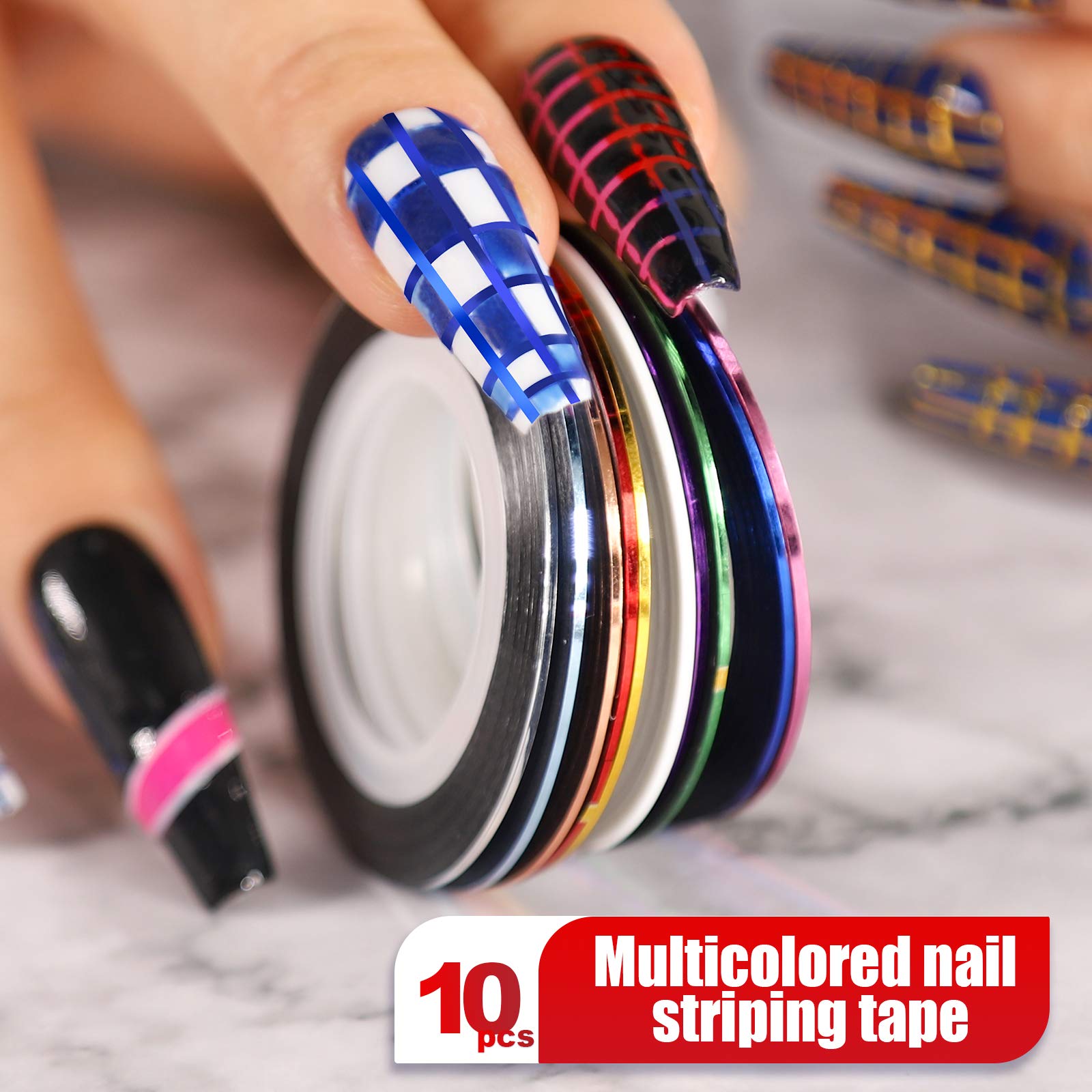 Teenitor Nail Pen Designer Kit – 15 Brushes, Dotting Pens, Foil & Rhinestones (Black)