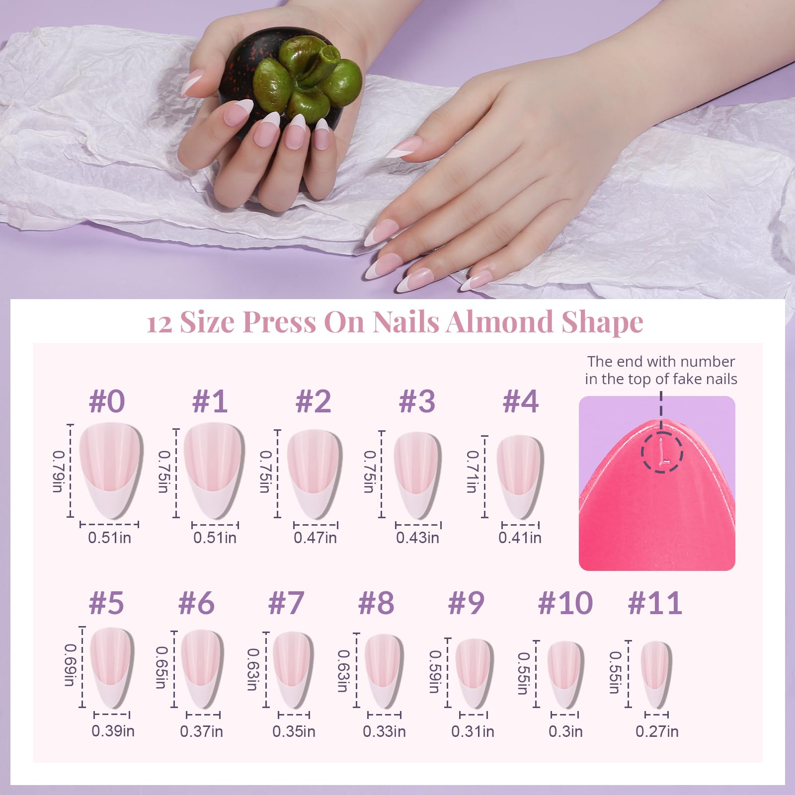 Teenitor Almond Press On Nails – 24 Pack, 576 Pcs | Short Matte & Glossy Almond Nails