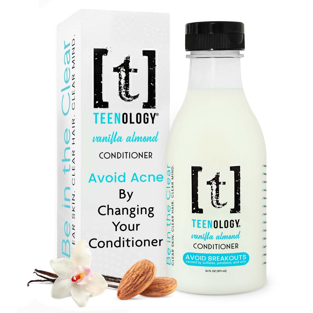 Teenology Teen Conditioner – Non-Comedogenic, Acne-Safe, Vanilla Almond, 16 oz