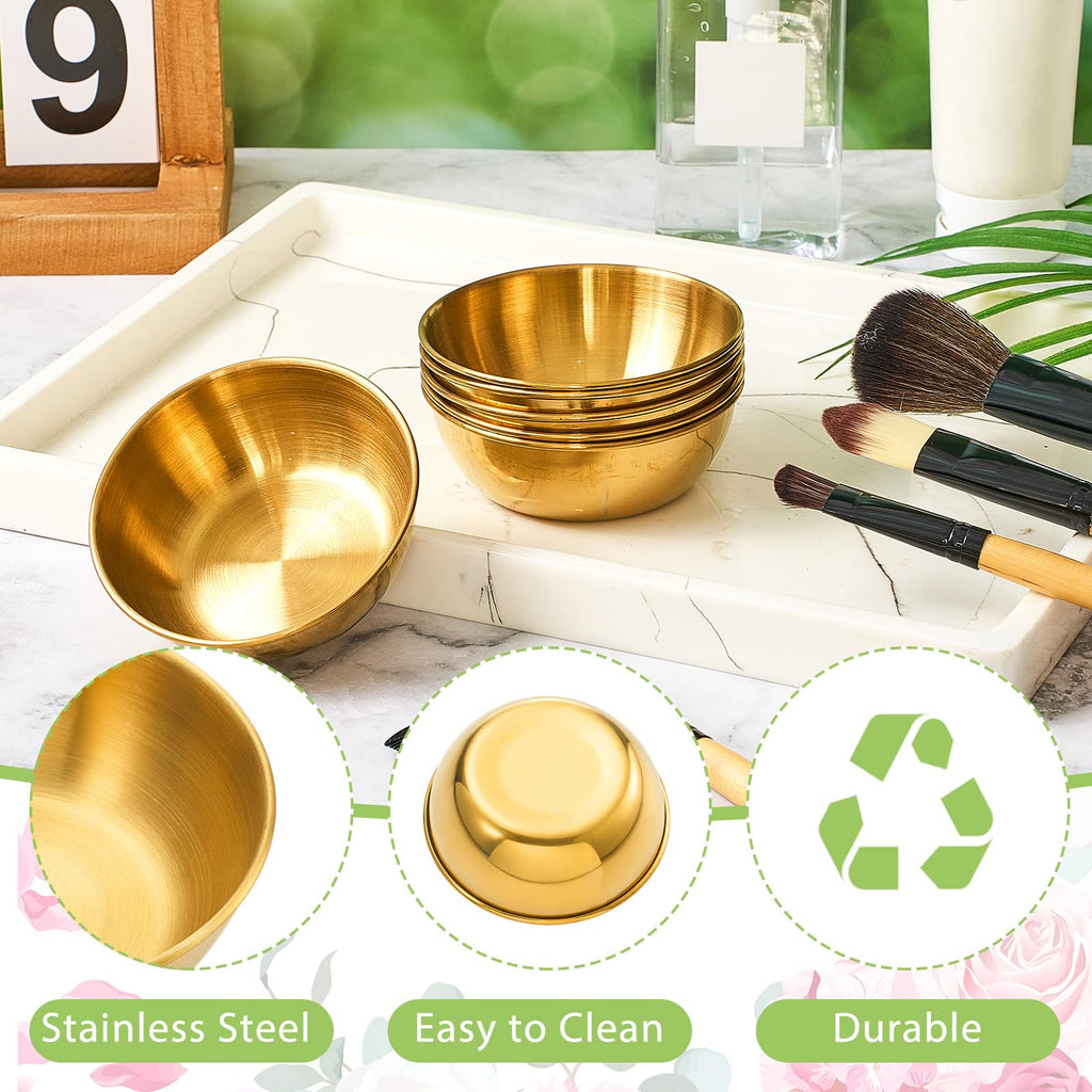 Teenyyou 18-Pcs DIY Face Mask Mixing Bowl Set | Gold Stainless Steel