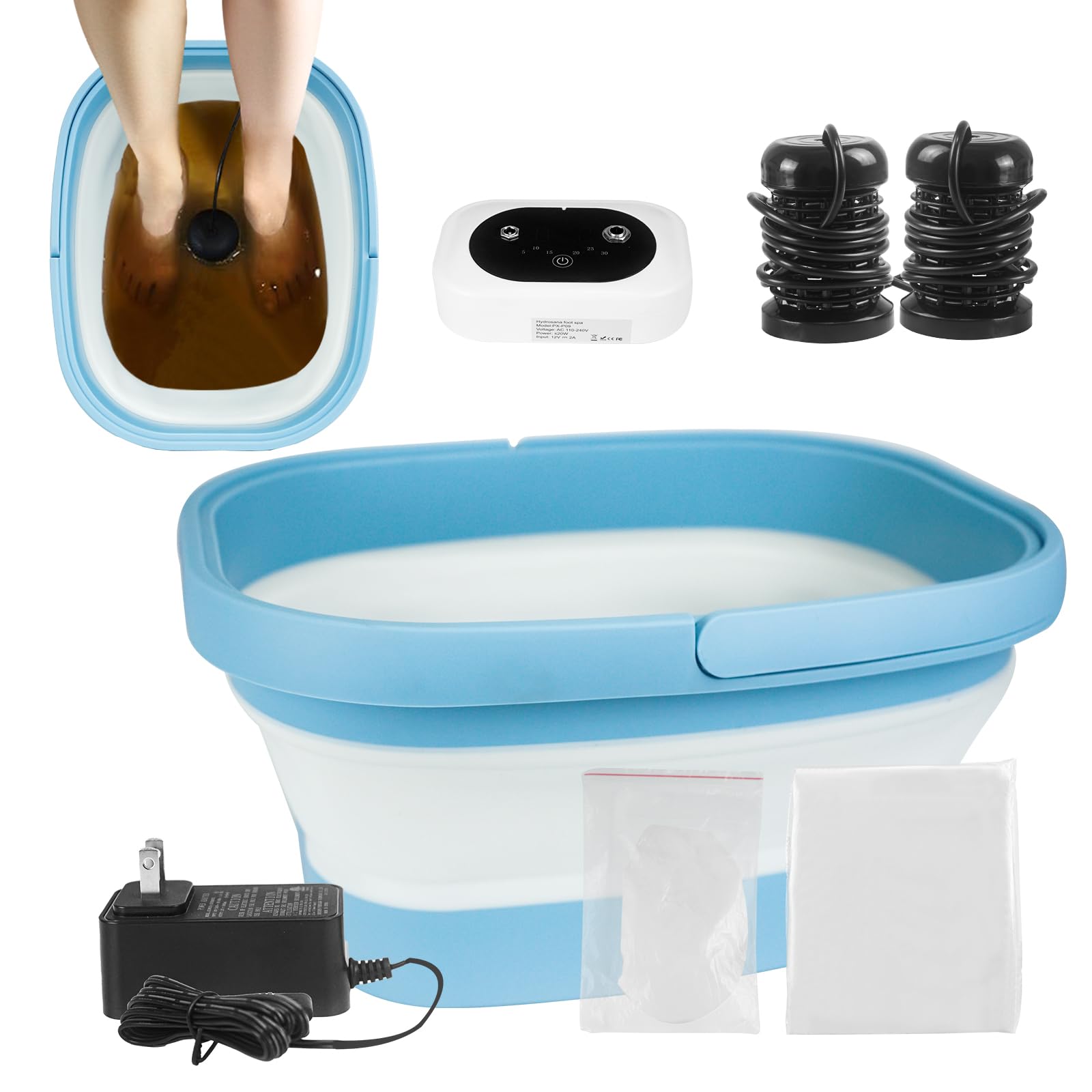 teepten Ionic Foot Bath Detox Machine | Home Spa with 2 Arrays & 80 Liners