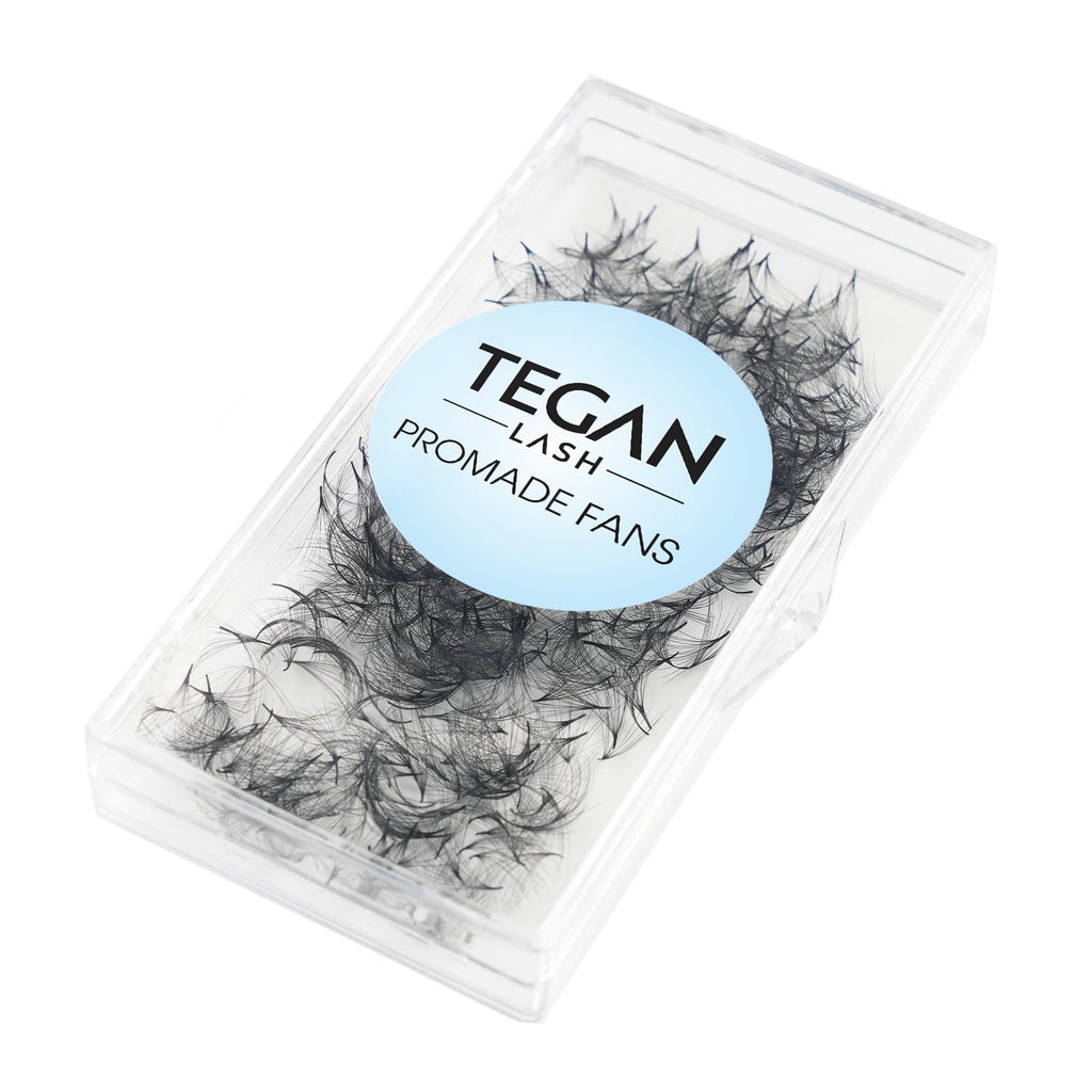 TEGAN LASH 500 Promade Fans — Handmade Volume Eyelashes, 3D-16D, 9-15mm, C/CC/D Curl