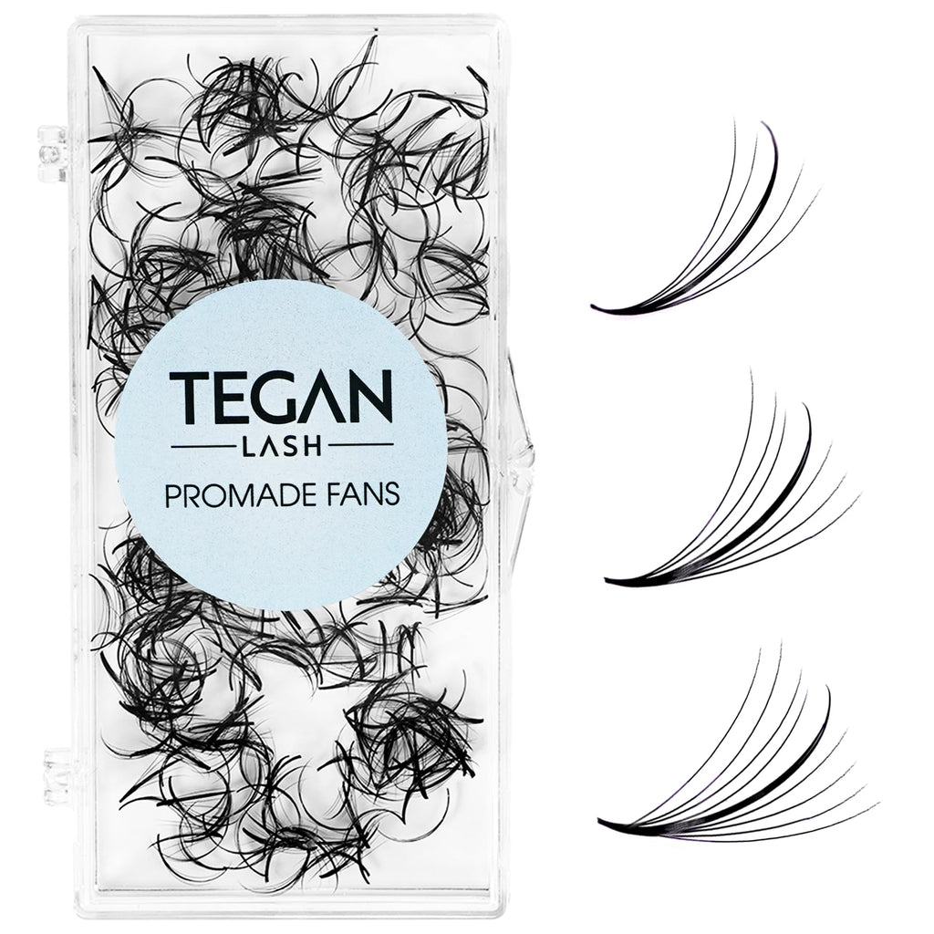 TEGAN LASH 500 Wispy Premade Fans – Handmade Volume Lashes, 5D–9D, 0.05/0.07, C/CC/D Curl, 9–15mm