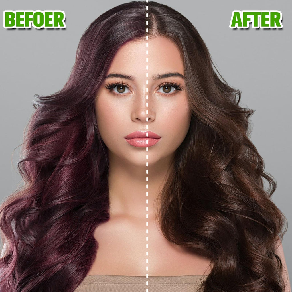 Temgofeau Hair Dye Shampoo for Gray Hair – 3-in-1 Herbal Color, 500ml (Dark Brown)