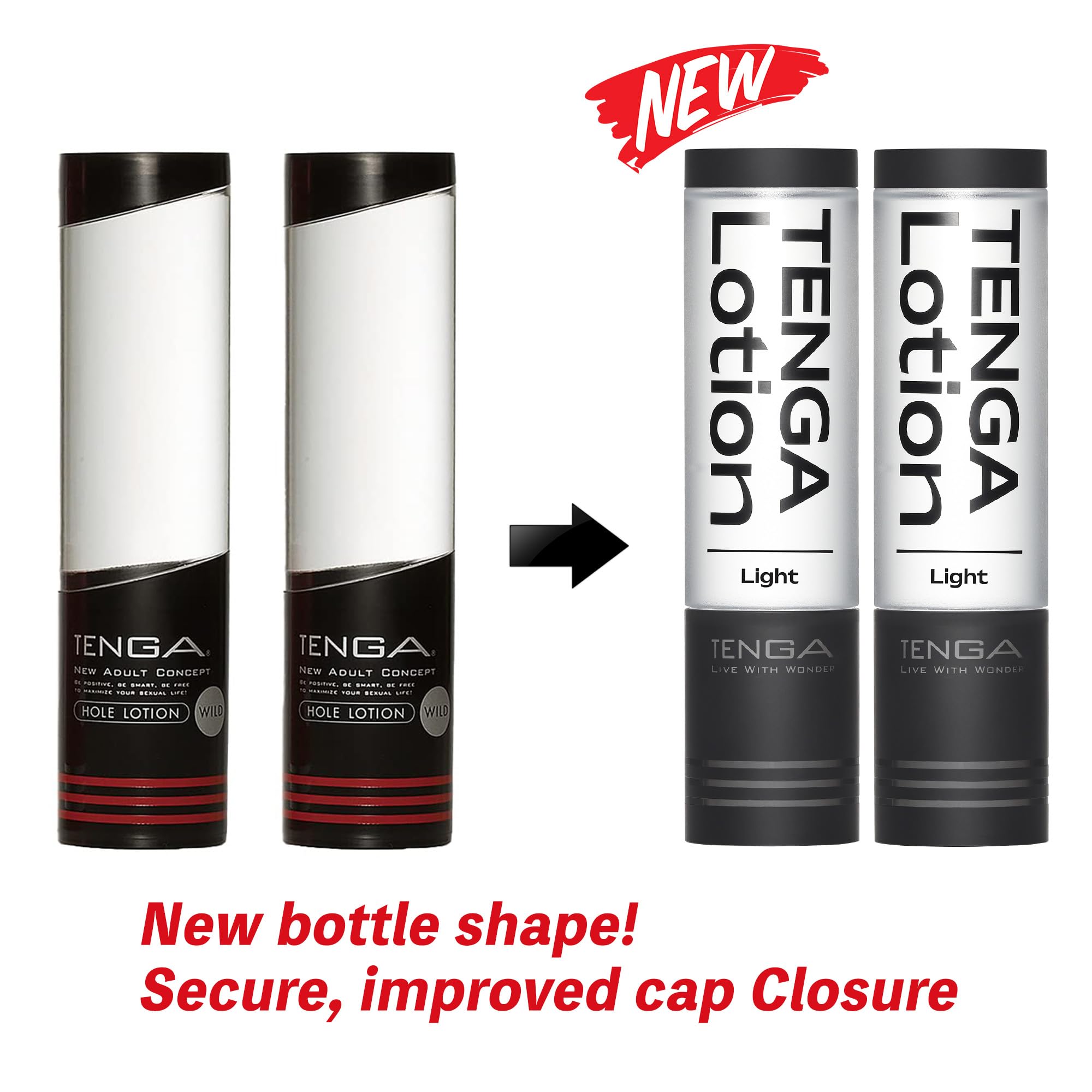 TENGA Light Lotion TLO-003 Black — Pack of 2 (5.75 fl oz each), Moisturizing with Menthol Hint, Dual-Viscosity