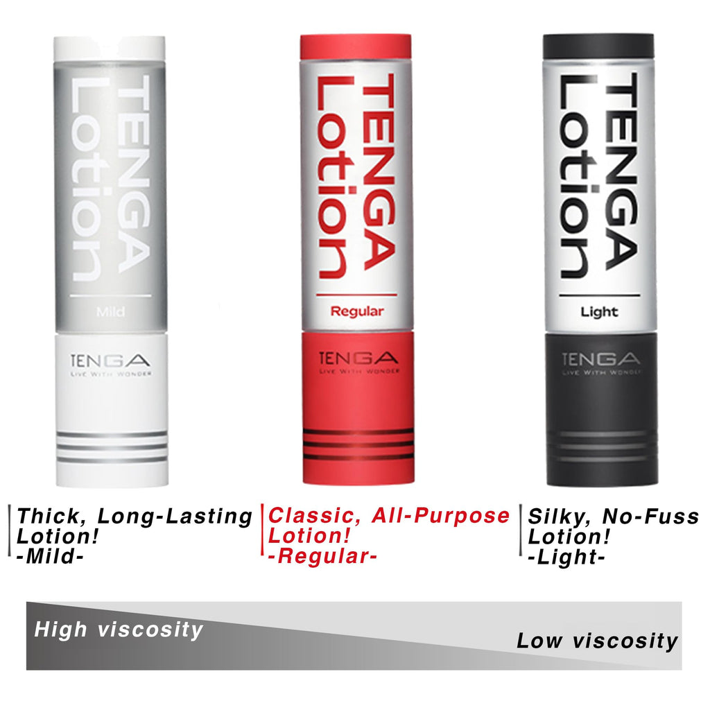 TENGA Light Lotion TLO-003 Black — Pack of 2 (5.75 fl oz each), Moisturizing with Menthol Hint, Dual-Viscosity